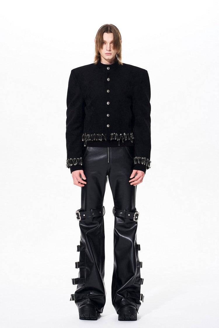 Distressed Suede Pin Jacket — STARTEXCEEDEND — view 3