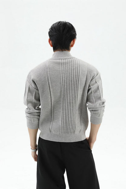Heavyweight Ribbed Knit Cardigan