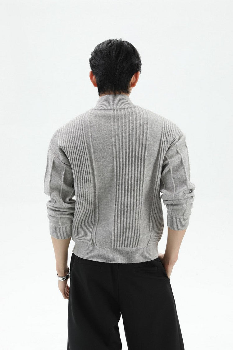 Heavyweight Ribbed Knit Cardigan — Turntide — view 3