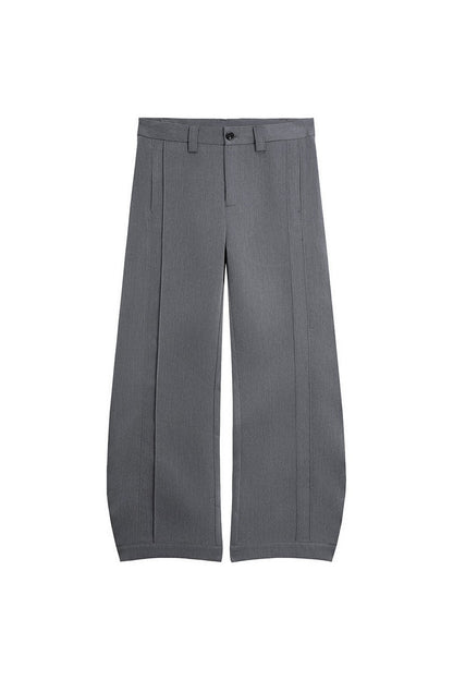 Quilted Pleated Wide Leg Trousers