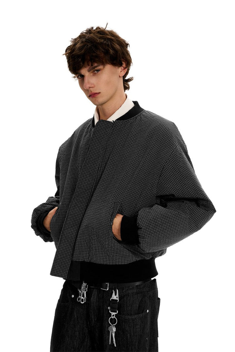 Reversible Plaid Bomber Jacket — Trenqor Basics — view 2