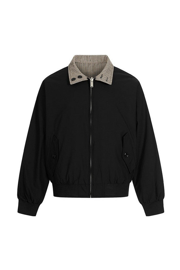Reversible Houndstooth Collar Jacket — Trenqor Basics — view 5
