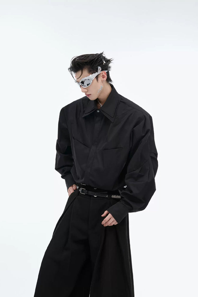 Layered Collar Deconstructed Shirt — Argue Culture — view 5