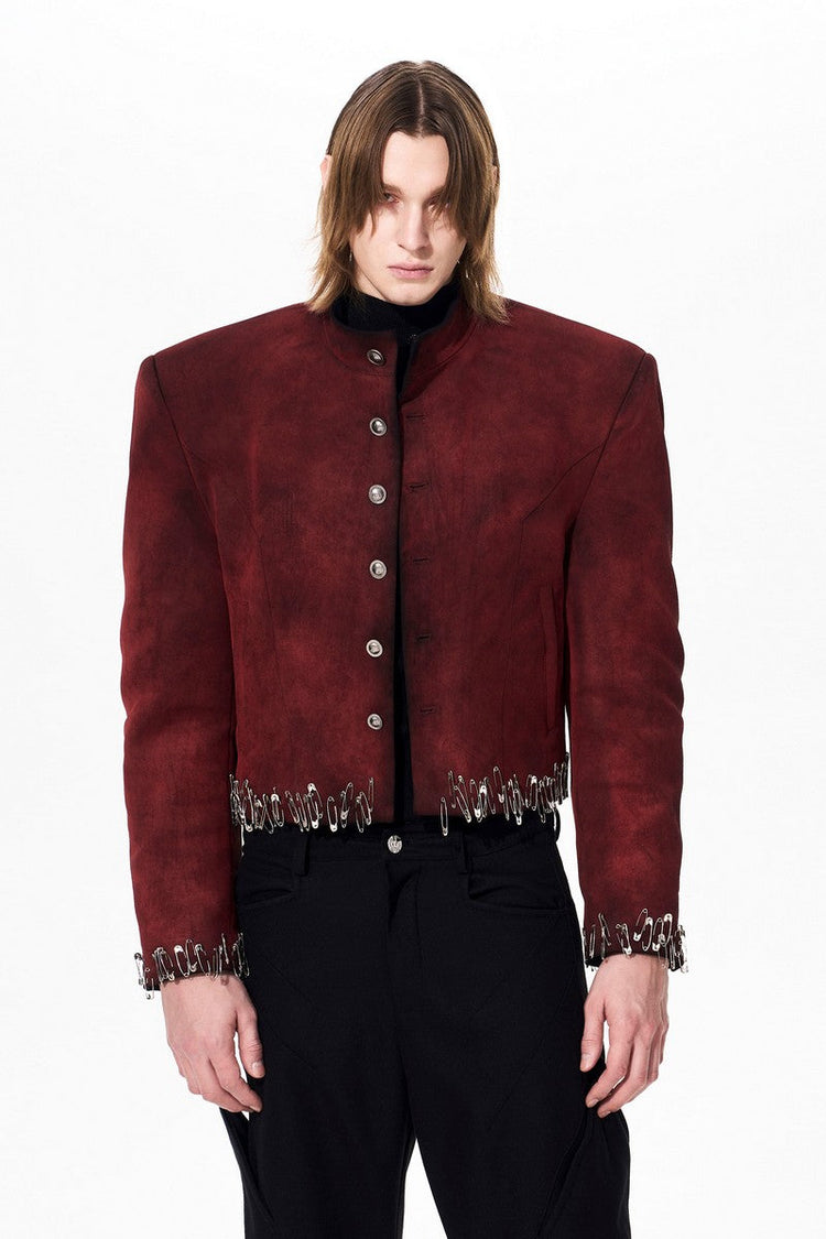 Distressed Suede Pin Jacket — STARTEXCEEDEND — view 4