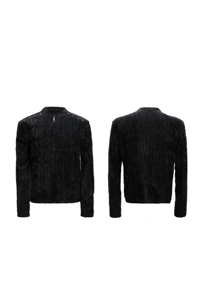 Embellished Padded Shoulder Long Sleeve