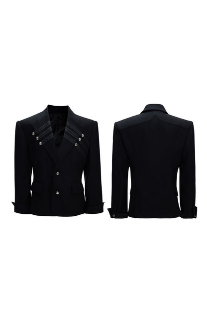 Braided Double Breasted Blazer