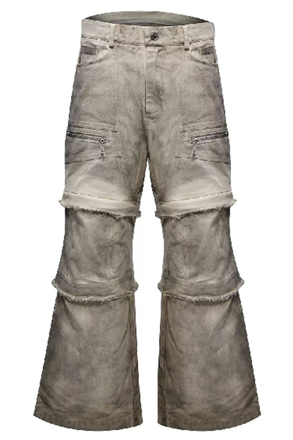 Distressed Sand Wash Cargo Pants