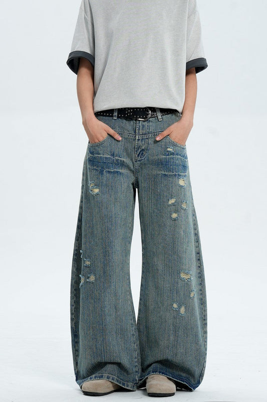 Distressed Blue Street Jeans