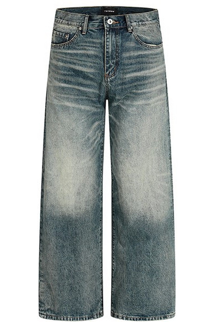 Whiskered Washed Loose Jeans — Trenqor Basics — view 6