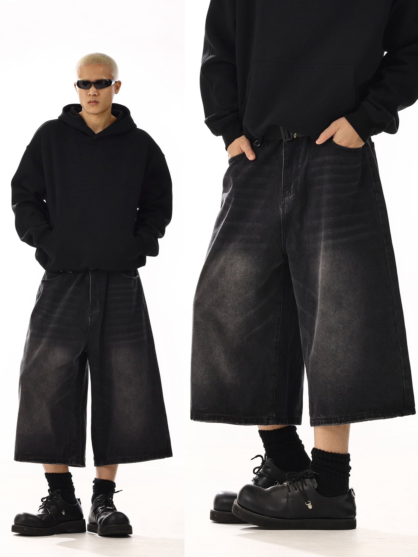 Vintage Black Cropped Shorts