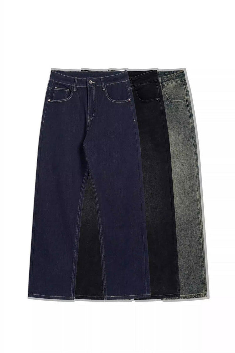 Vintage Wash Stretch Denim Jeans — GUGR — view 5