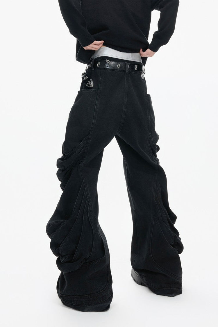 Deconstructed Washed Stacked Jeans