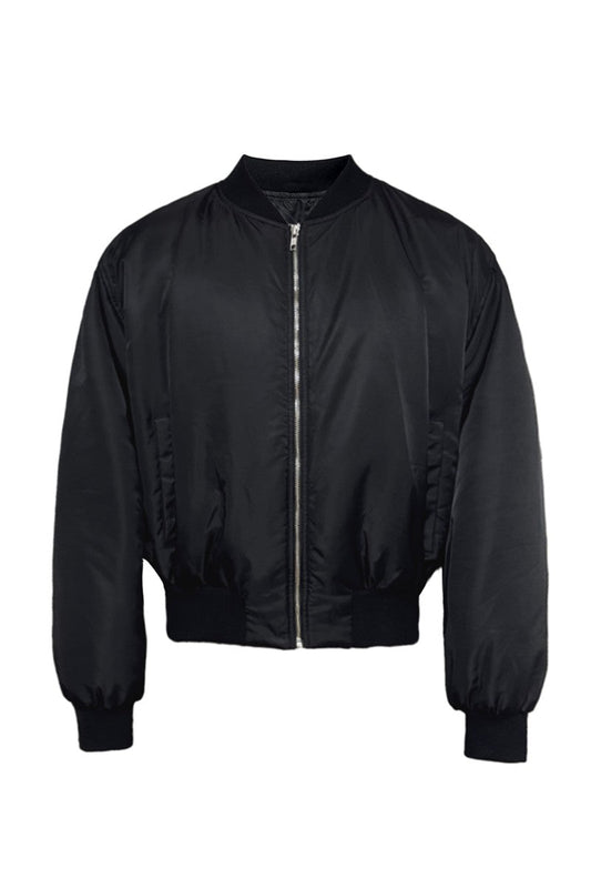Pleated Bomber Cotton Jacket — JCAESAR
