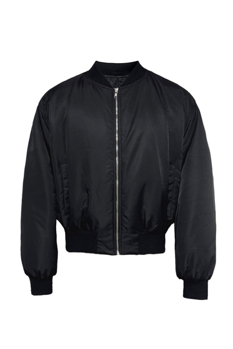 Pleated Bomber Cotton Jacket