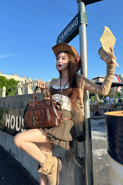 Convertible Waxed Leather Tote