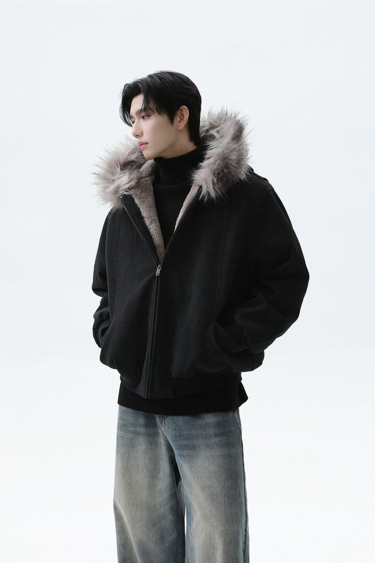 Faux Fur Hooded Puffer Jacket
