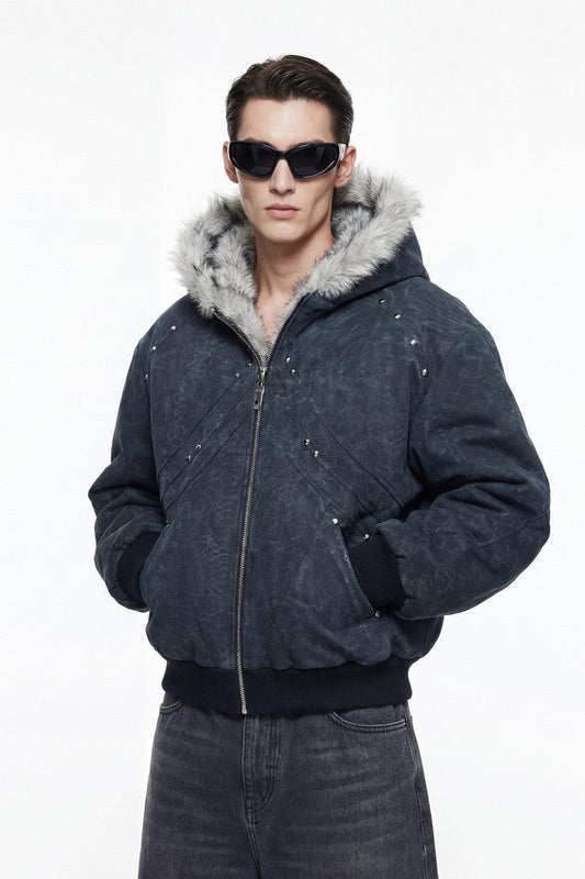 Thick Croc Pattern Fur Jacket — Argue Culture