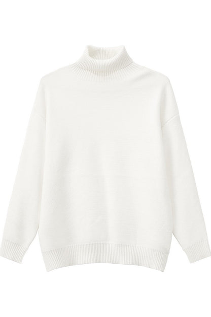 Heavyweight Turtleneck Knit Sweater