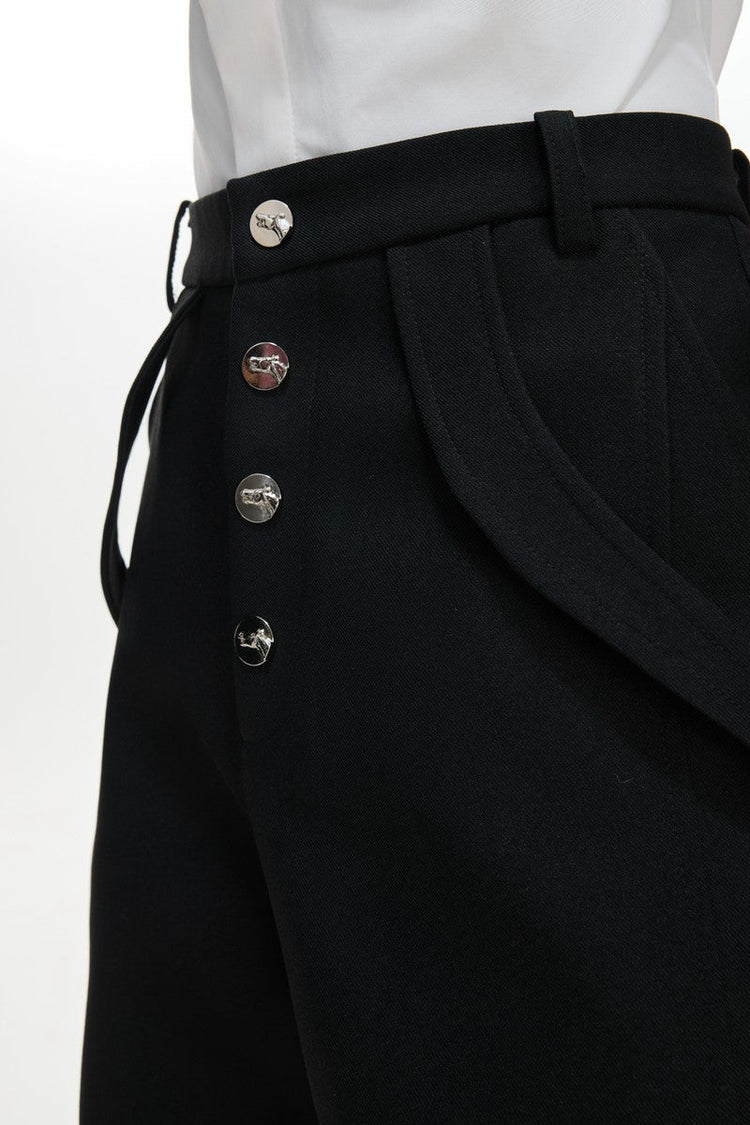 Deconstructed Flare High Waist Pants