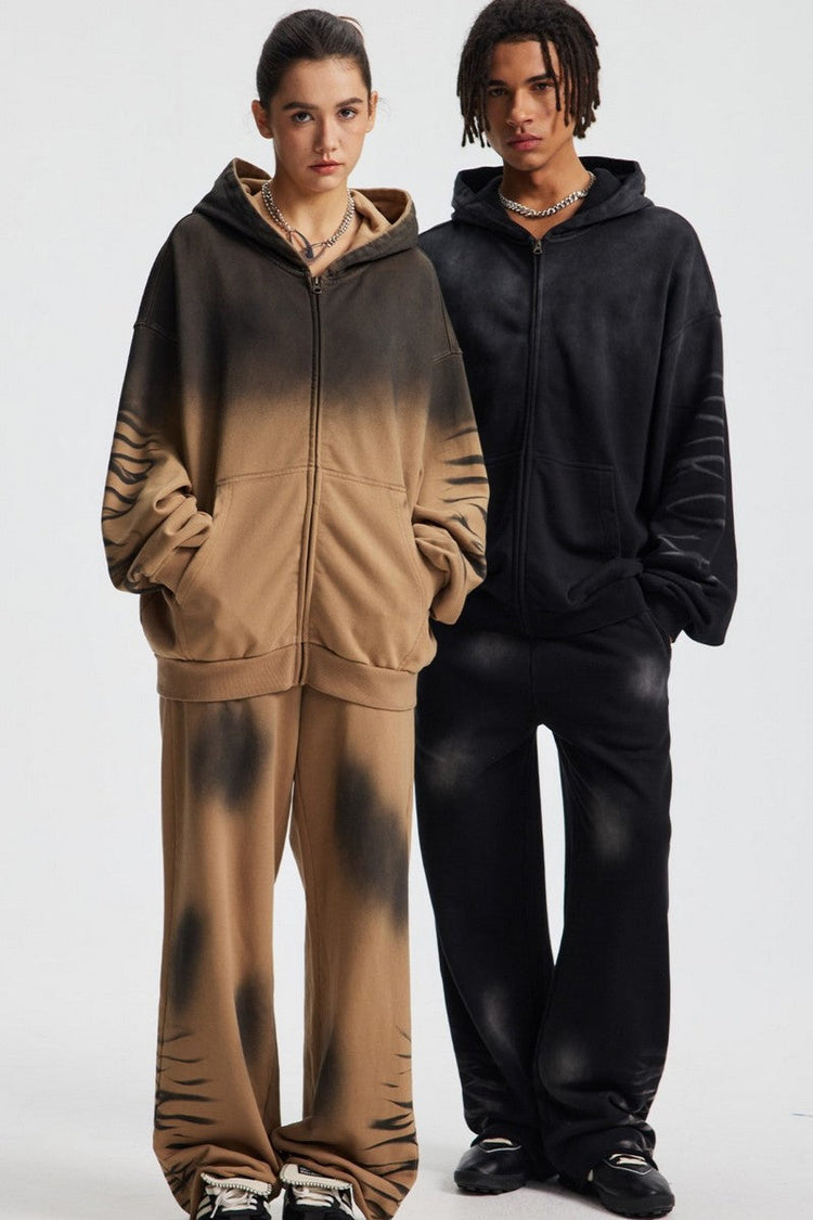 Fade Spray Monkey Wash Sweatpants — Trenqor Basics — view 4