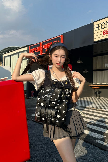Y2K Star Ruched Backpack