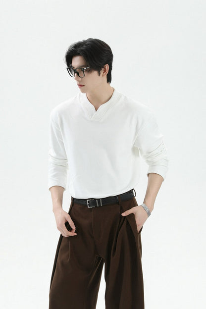 Thermal V-Neck Long Sleeve Tee