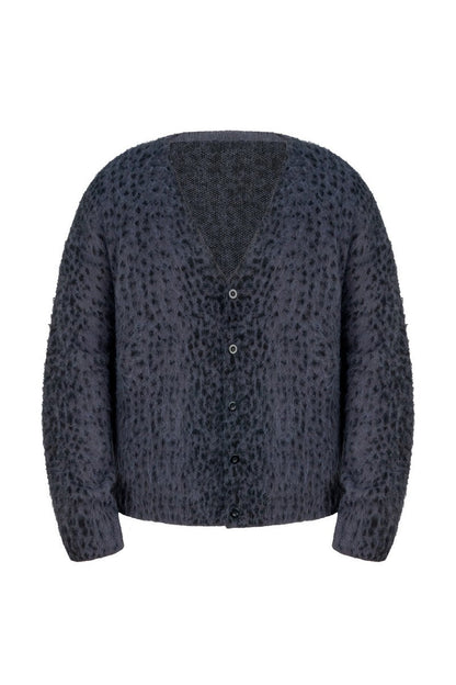 Leopard V-Neck Knit Cardigan