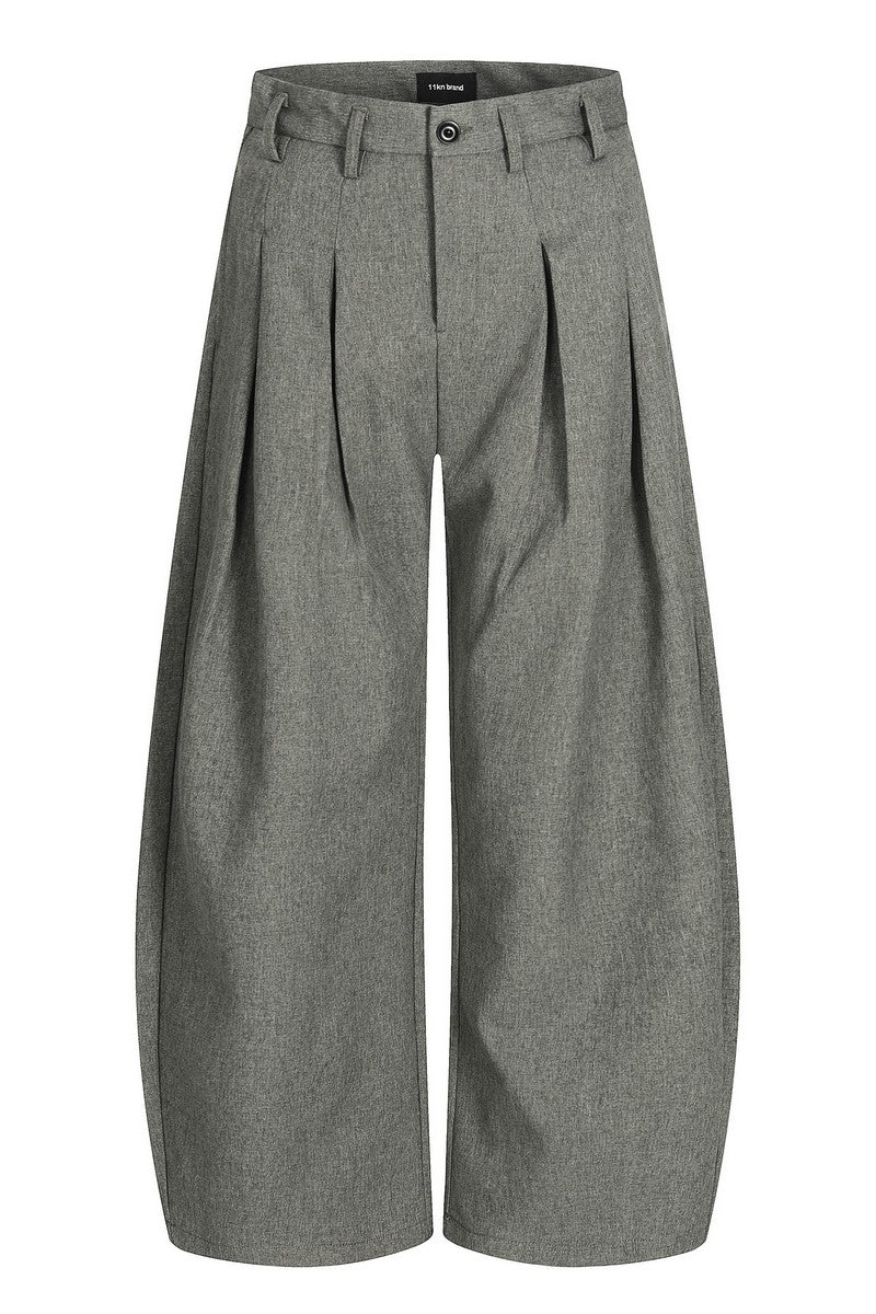 Double Pleat Curved Trousers