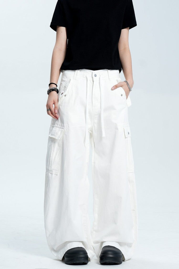 Drawstring Multi Pocket Pants — Trenqor Basics — view 3