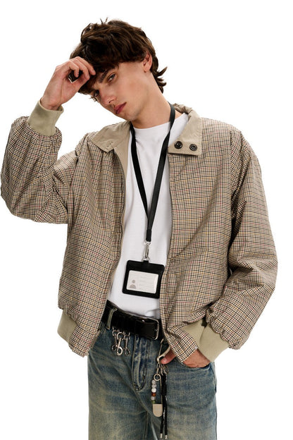 Reversible Plaid Collar Jacket