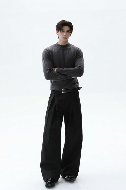 Wool Blend Mock Neck Sweater