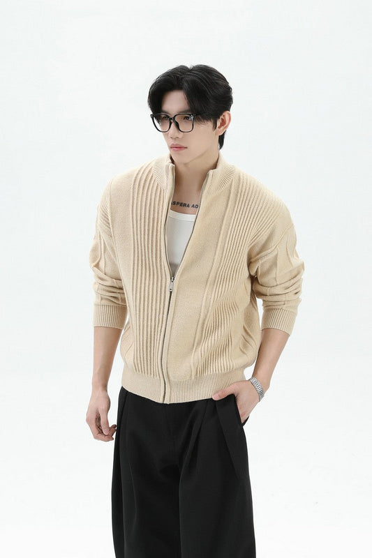 Heavyweight Ribbed Knit Cardigan
