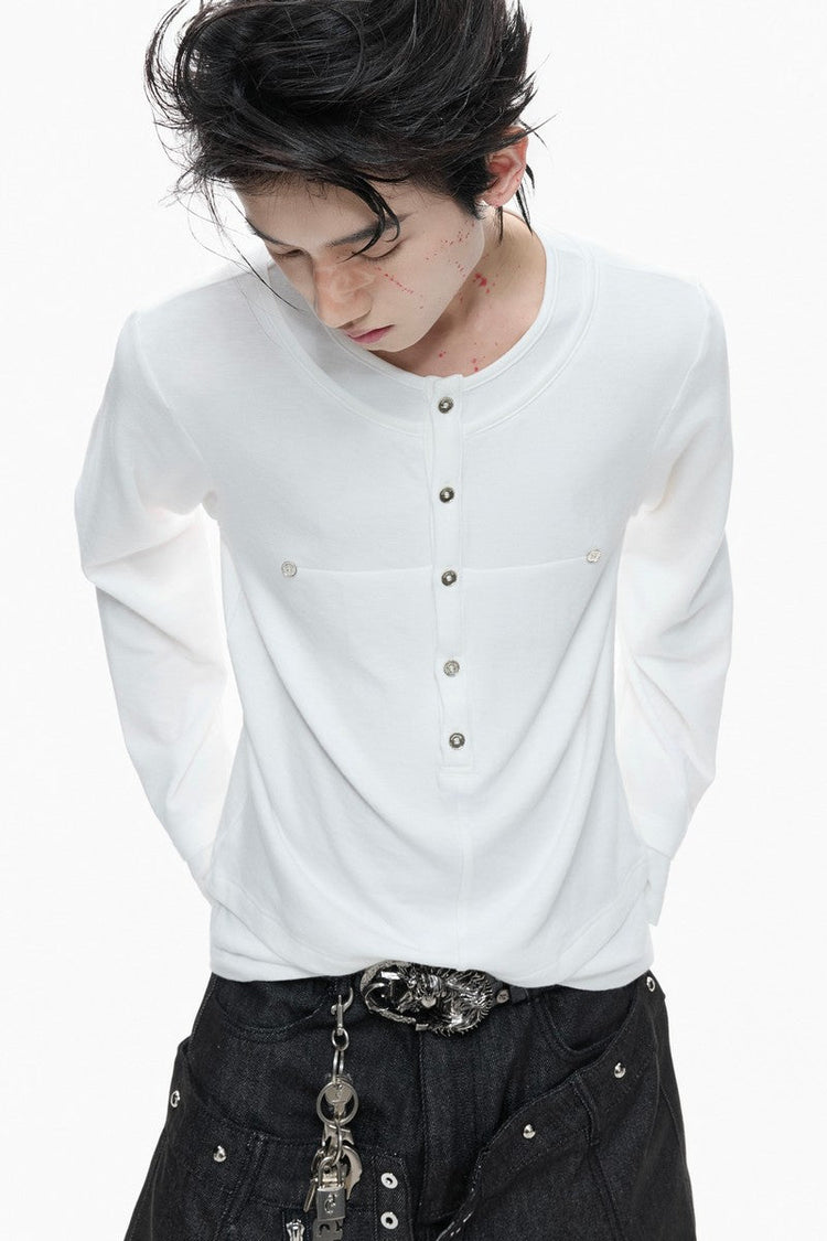 Layered Button Long Sleeve — Argue Culture — view 4