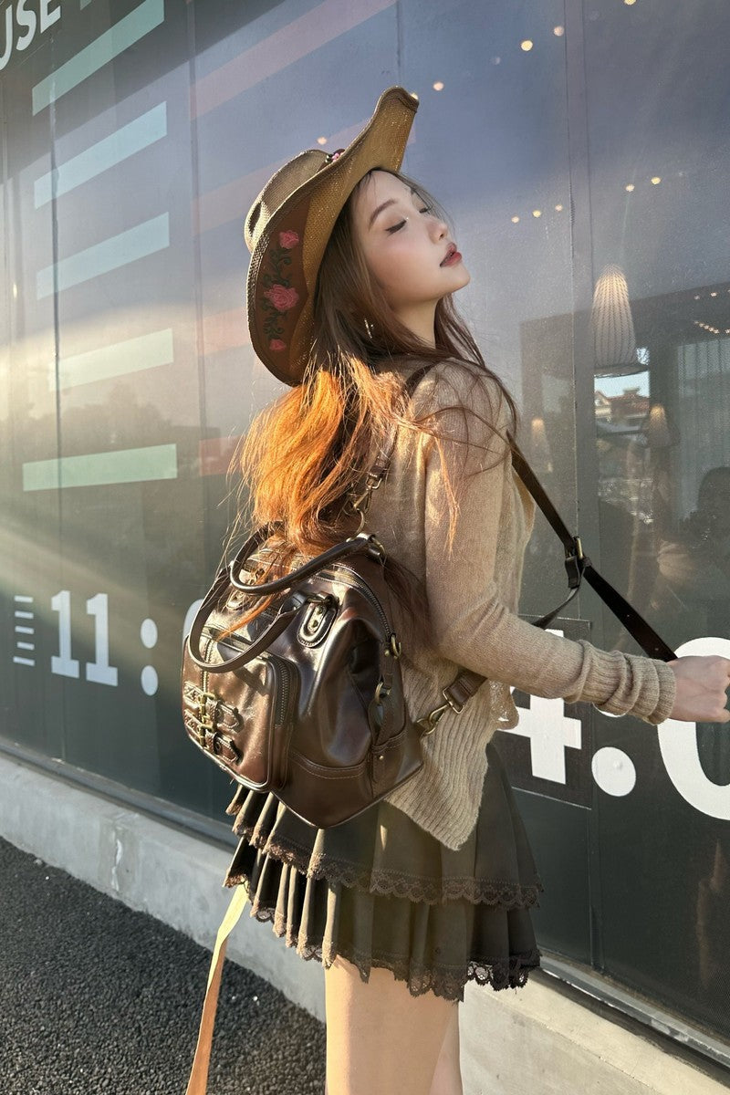 Convertible Waxed Leather Tote