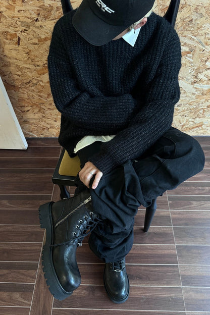 Washed Horsehide Work Boots