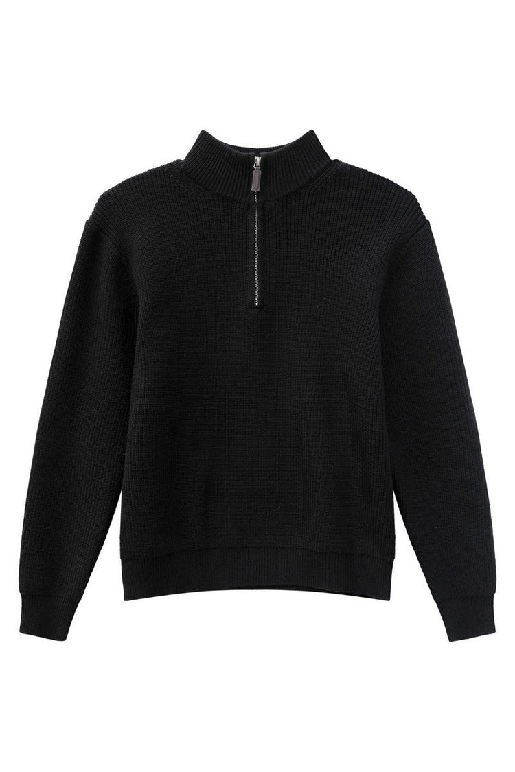 Heavyweight Half Zip Knit Sweater — Turntide — view 6