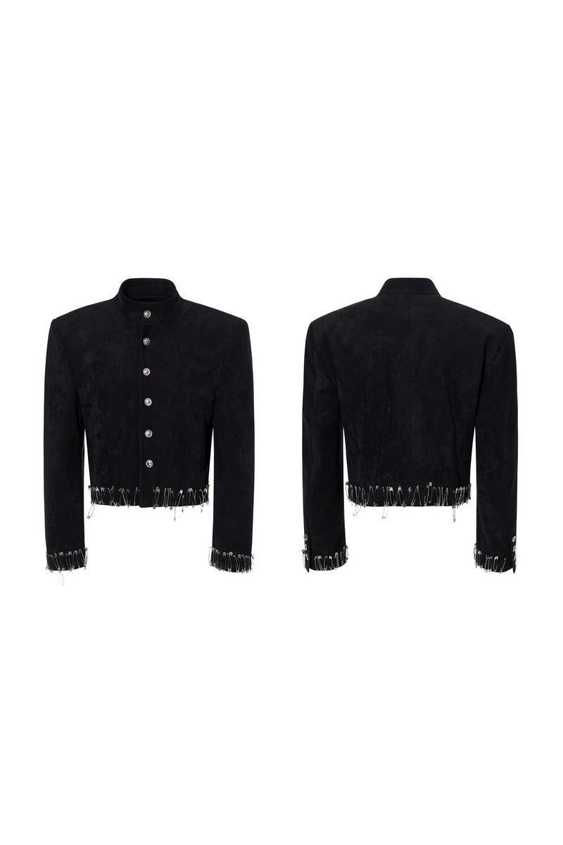 Distressed Suede Pin Jacket