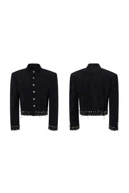 Distressed Suede Pin Jacket