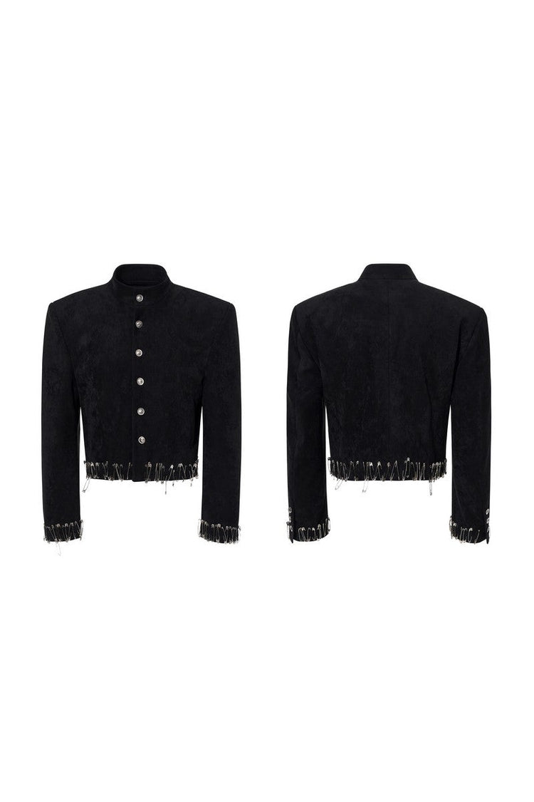 Distressed Suede Pin Jacket — STARTEXCEEDEND — view 5