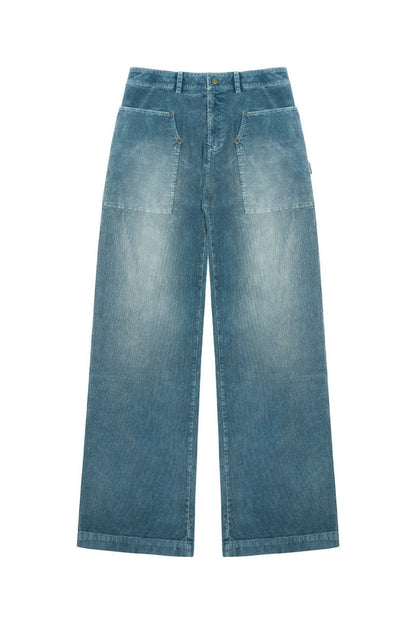Studded Washed Corduroy Work Pants