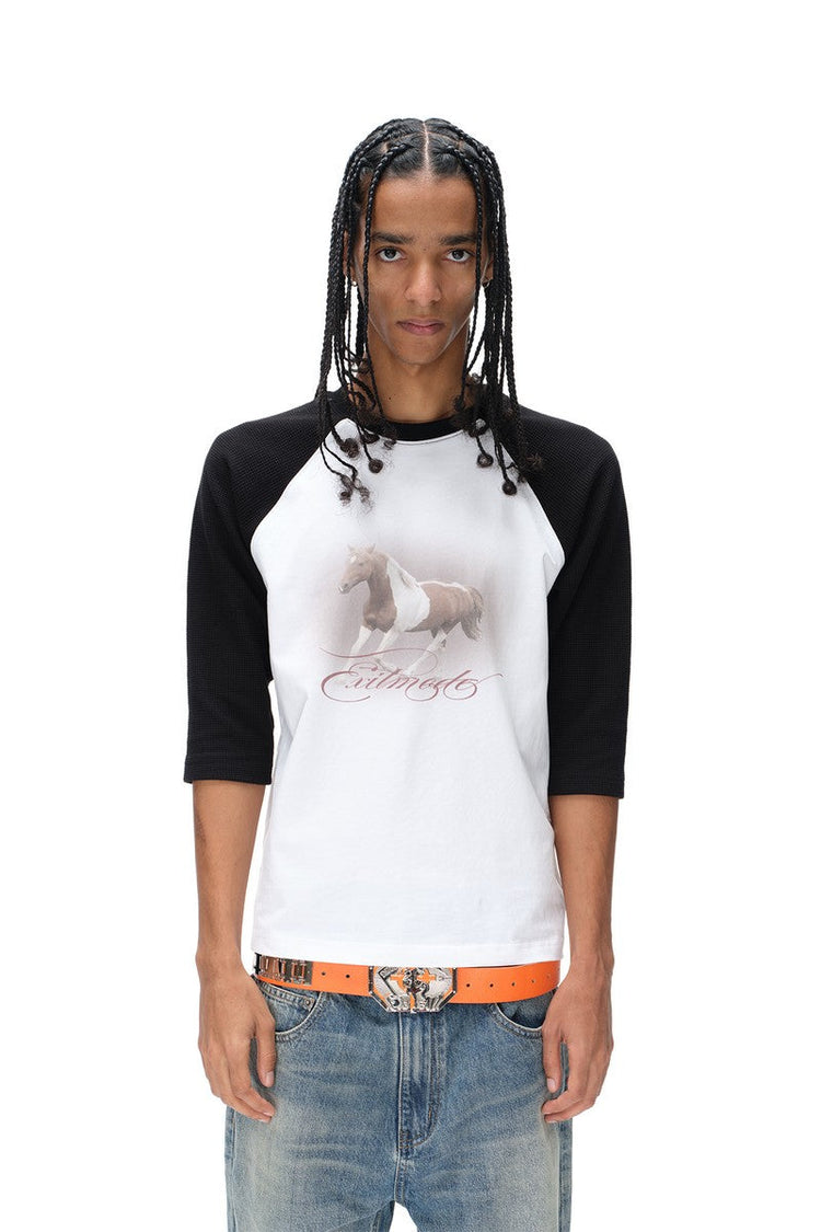 Waffle Three Quarter Raglan Tee — Blind/No Plan — view 5