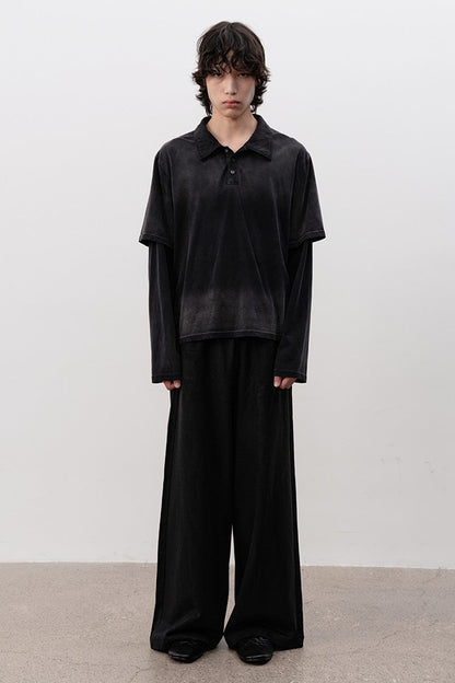 Waxed Low Crotch Sweatpants