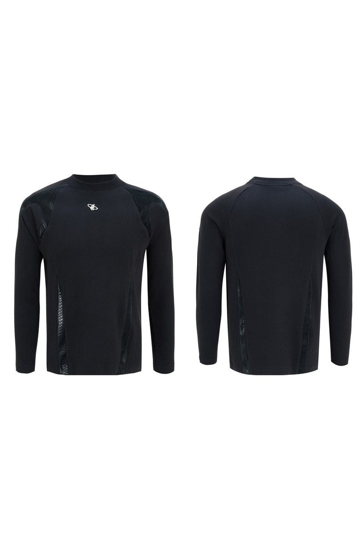Ribbed Cotton Leather Patch Tee