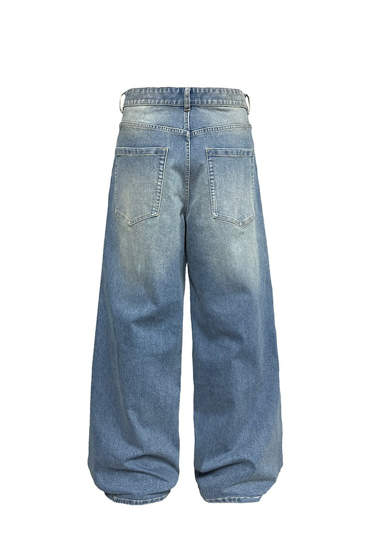Washed Wide Leg Jeans — JCAESAR — view 5
