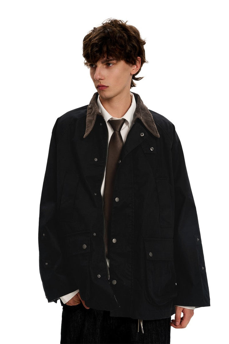 Corduroy Collar Casual Jacket — Trenqor Basics — view 2
