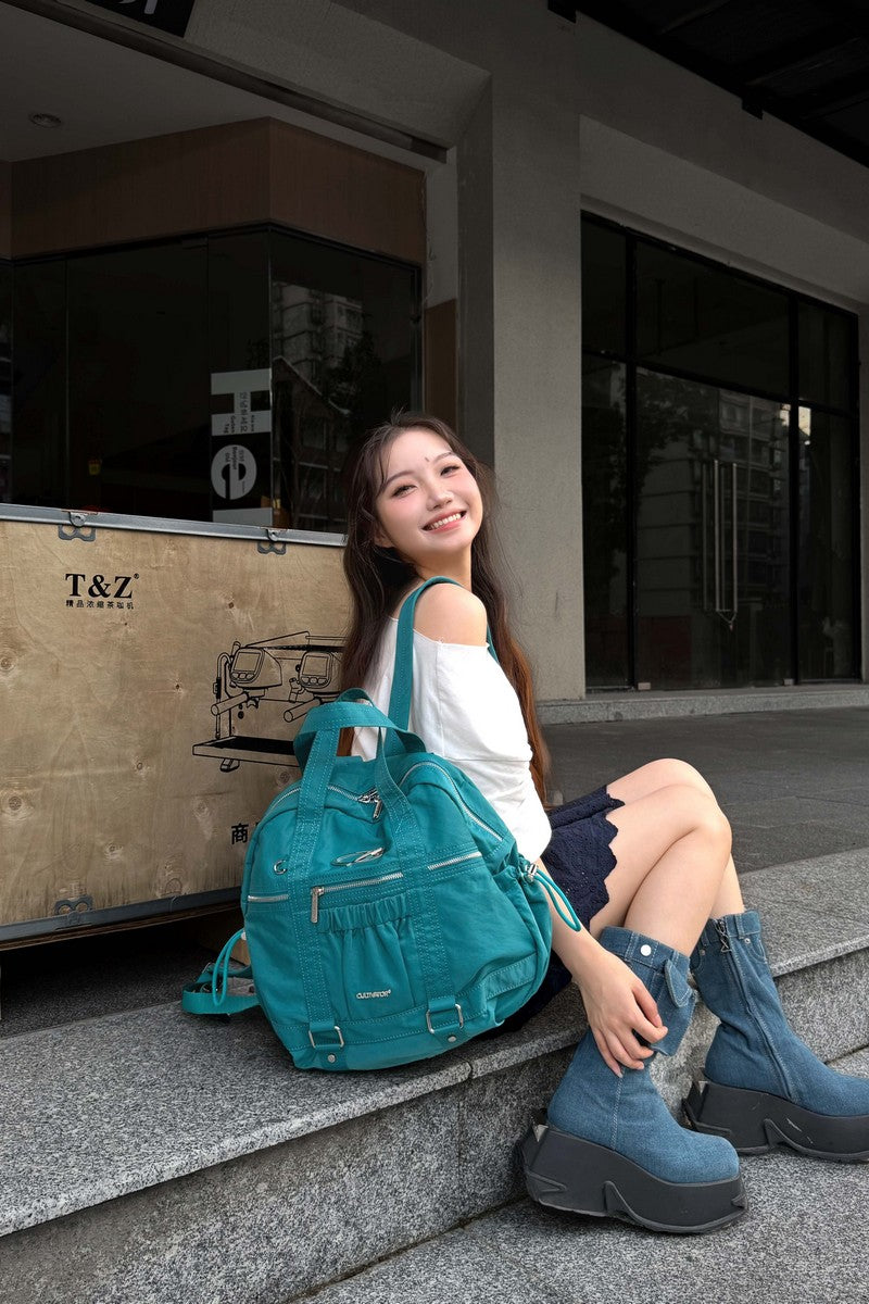 Ruched Nylon Backpack