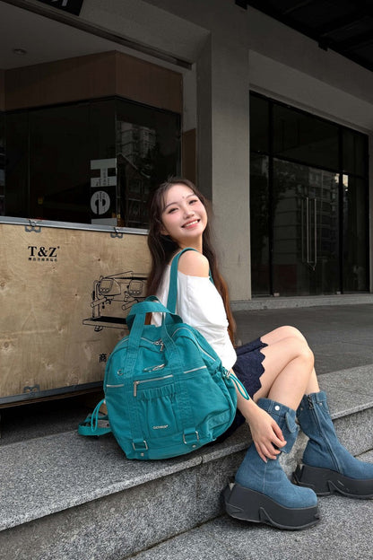 Ruched Nylon Backpack