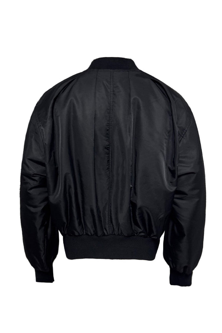 Pleated Bomber Cotton Jacket