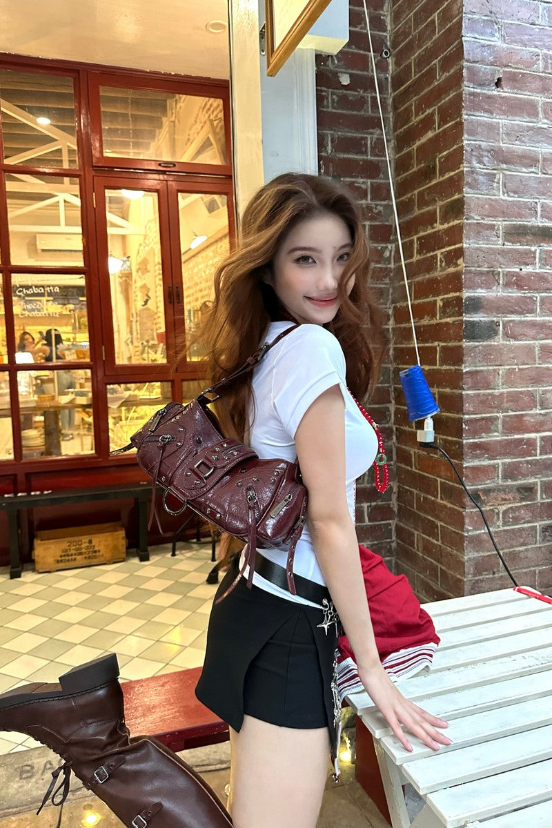 Waxed Leather Biker Bag