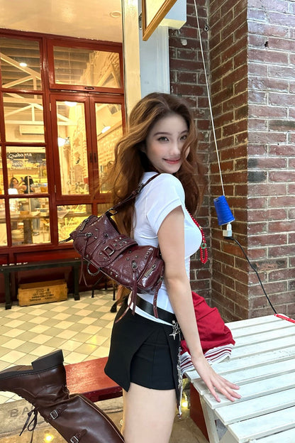 Waxed Leather Biker Bag